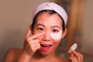 how to apply eye cream at night