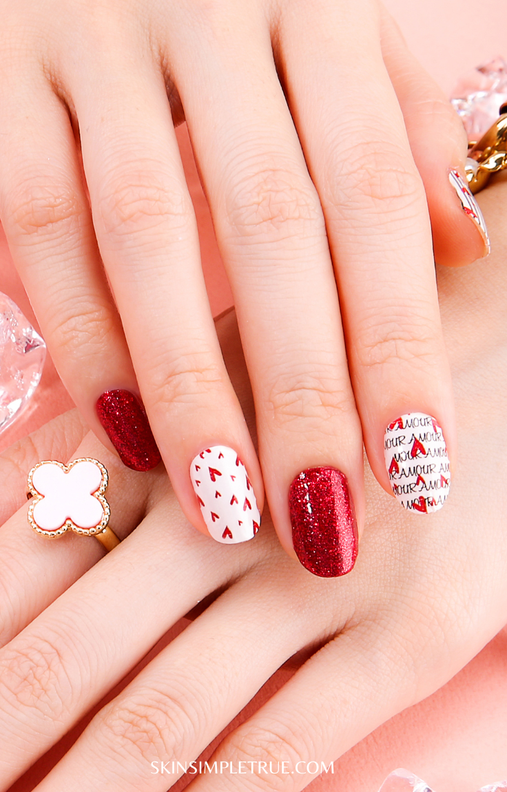 cute simple valentines nails short square