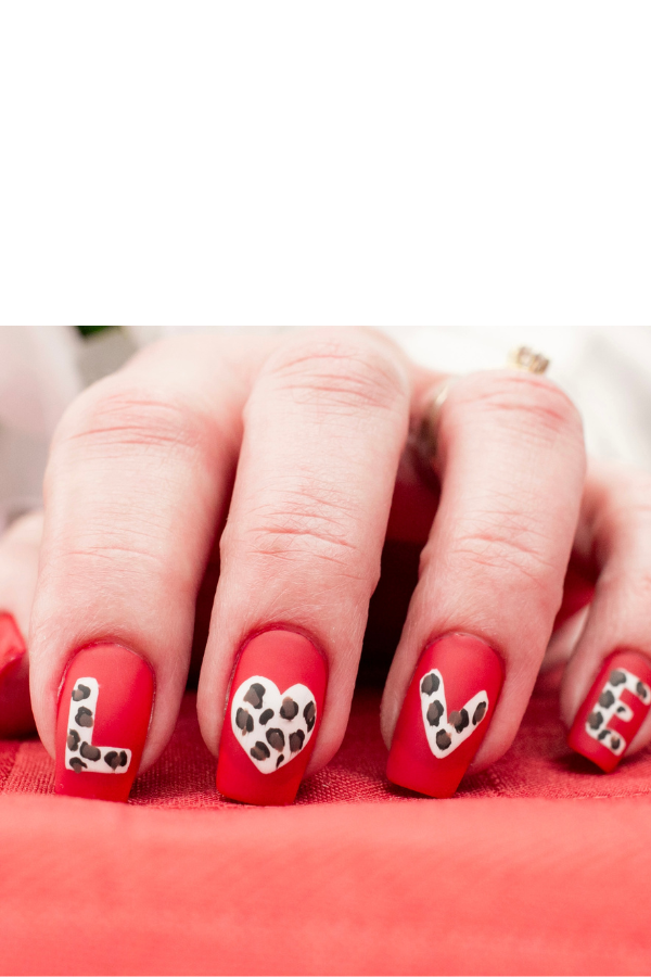 february nails ideas valentines day short square