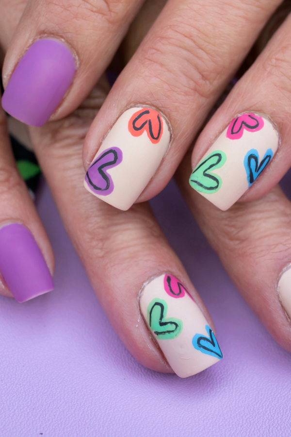 february nails ideas valentines day short