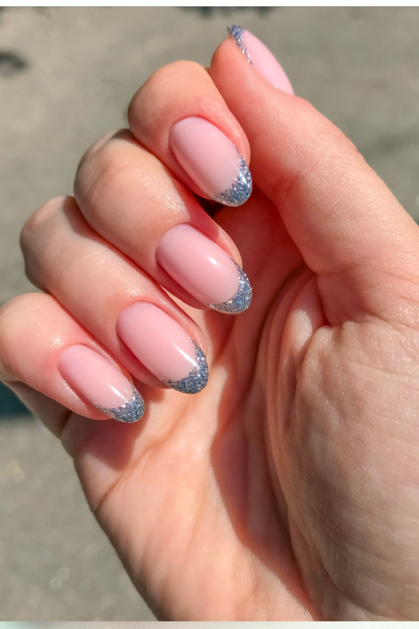 french nails ideas valentines day glittery