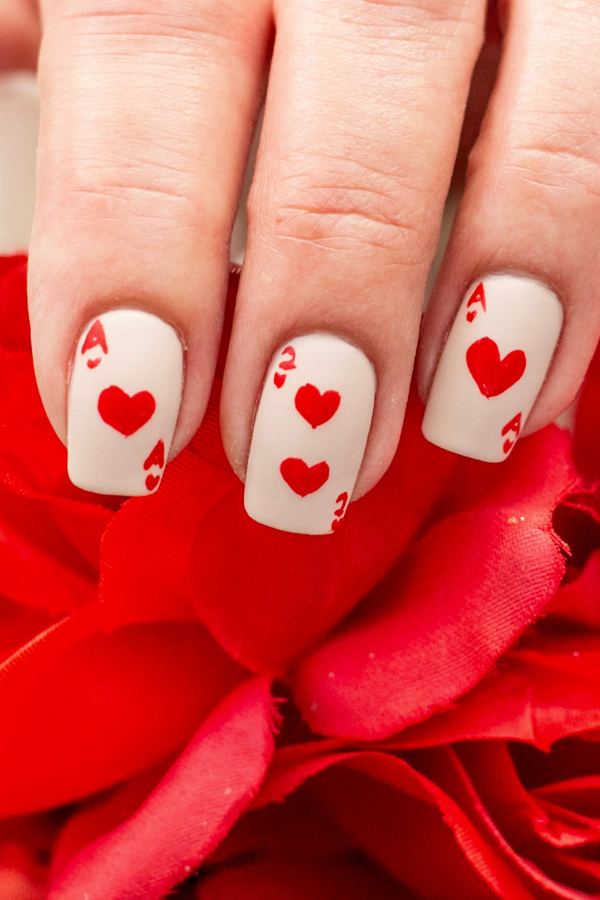 dipped nails ideas valentines day