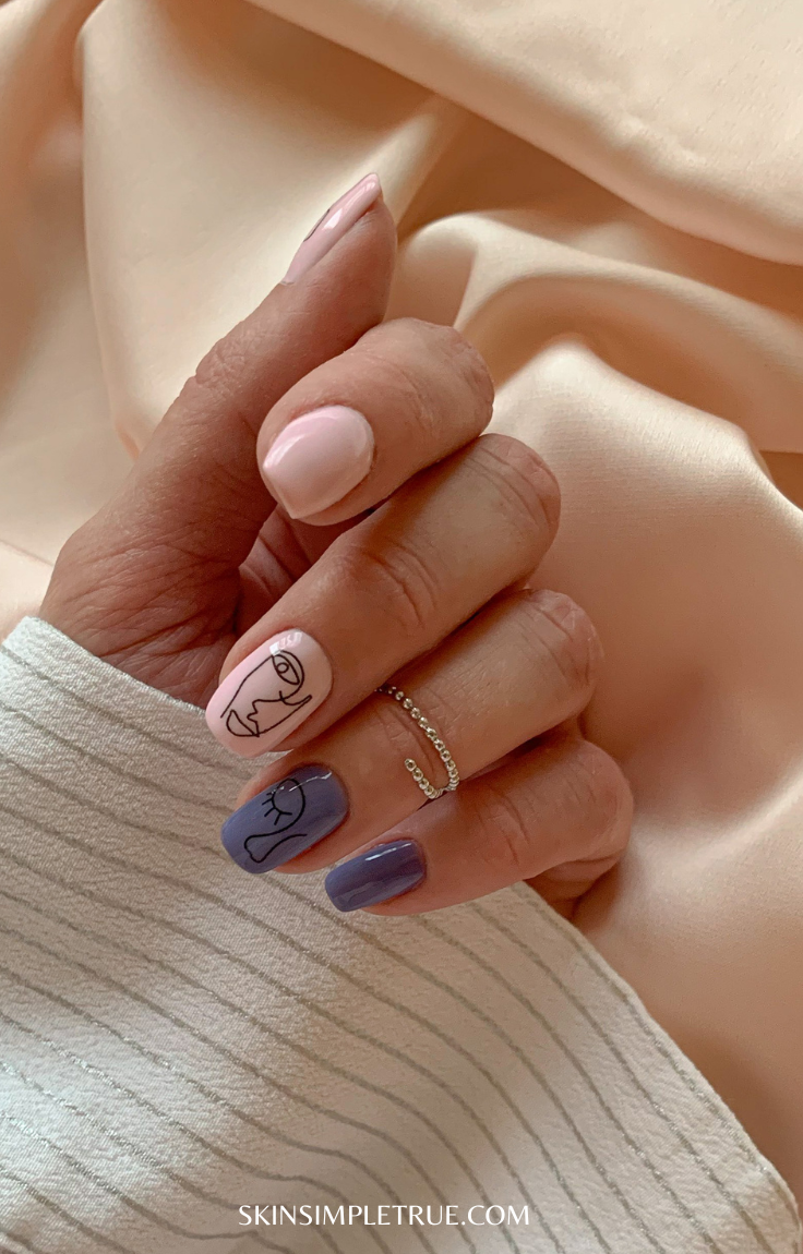 valentine nails short natural