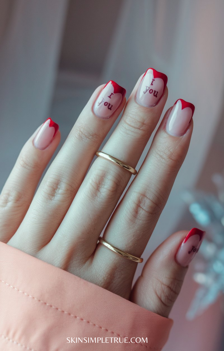 valentines nail short