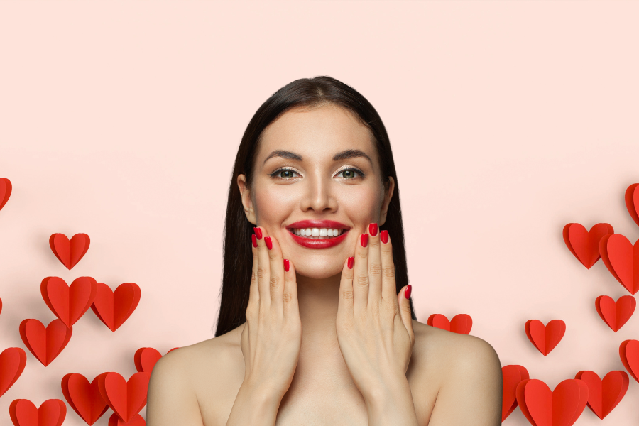 valentines nails short