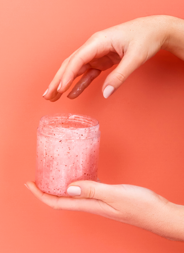 DIY Body Scrub For Strawberry Skin